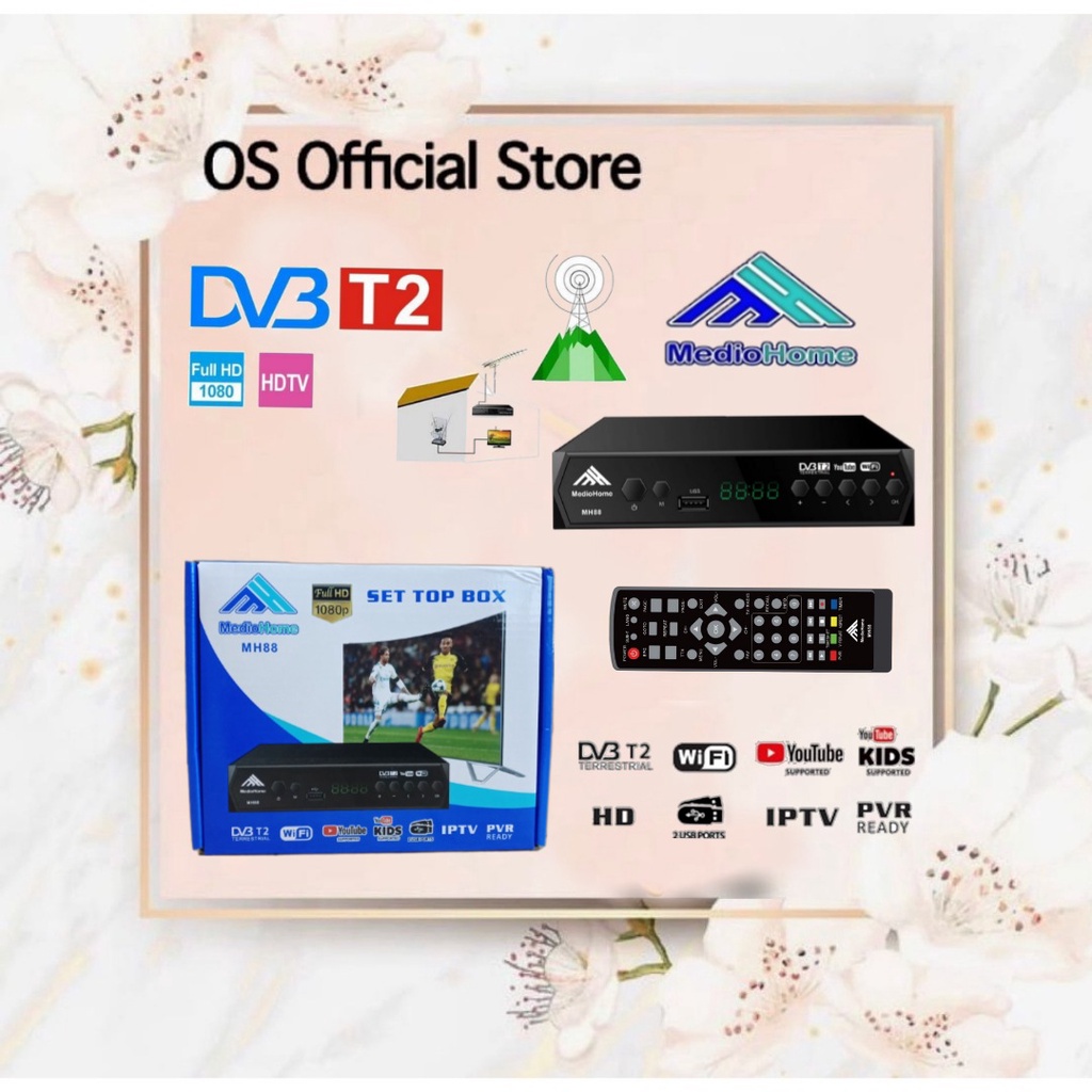 OS KONVERTER TV ANALOG / SET TOP BOX TV DIGITAL DVB T2 / PENERIMA SIARAN FULL HD MEDIOHOME