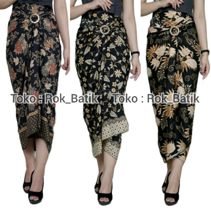 (50 Motif) Rok Lilit Batik Bawahan Kebaya Modern Rok Serut Batik Free Ring Kain Batik Floral Batik Couple Pasangan