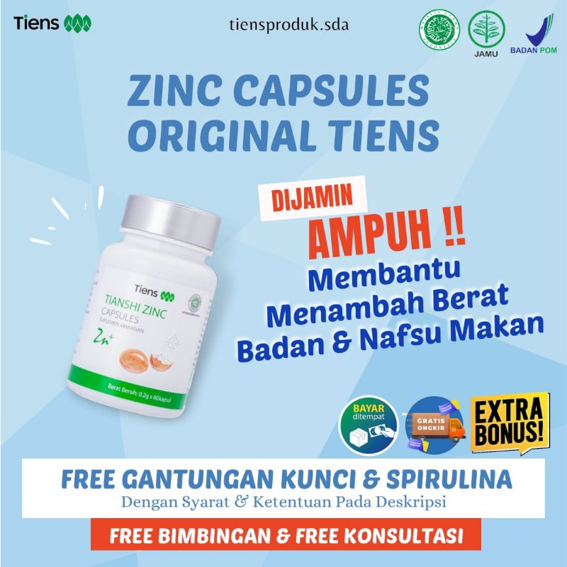 (TERLARIS) ZINC CAPSULES 1 BOTOL SUPLEMEN PENGGEMUK BADAN PENAMBAH BERAT BADAN OBAT PENGGEMUK KAPSUL