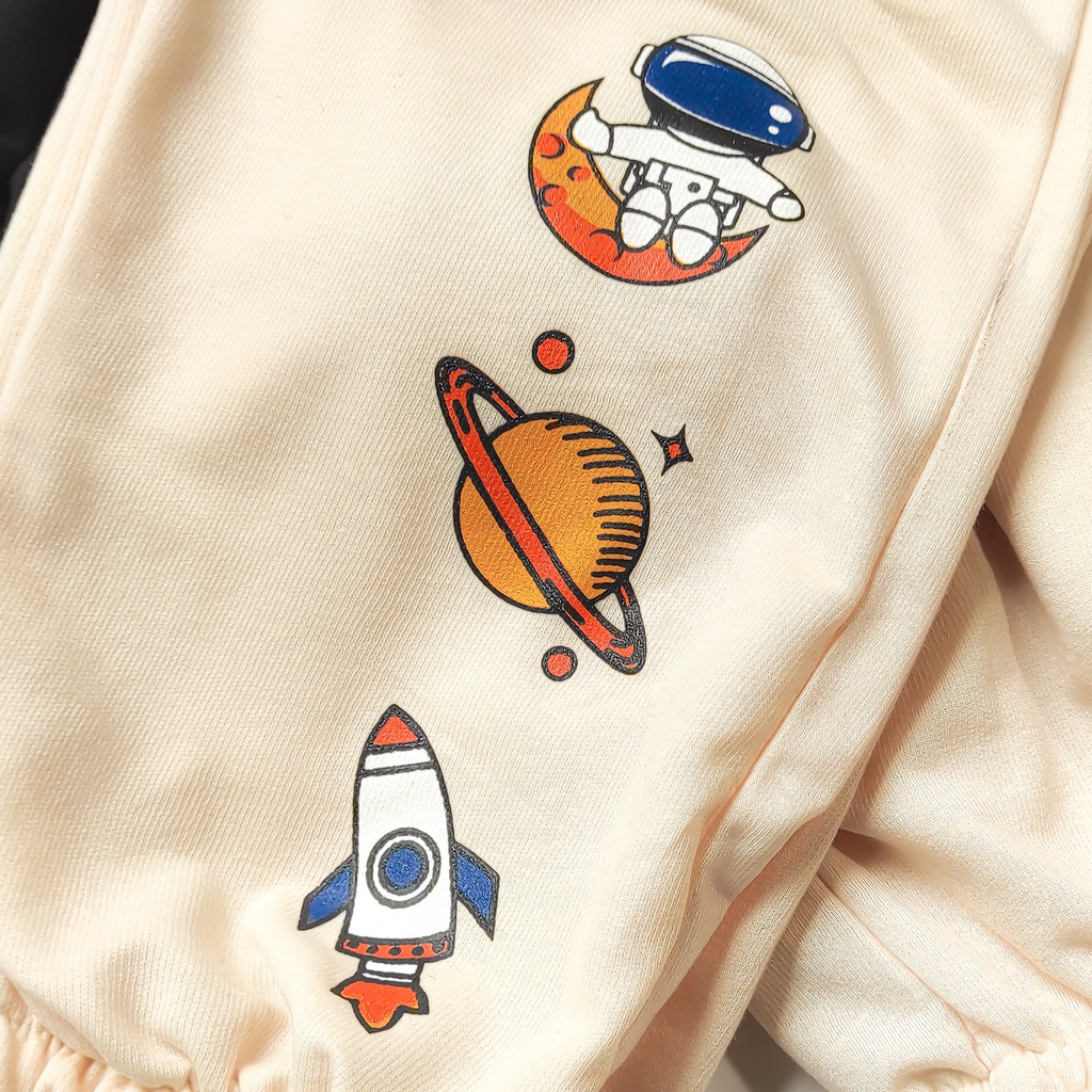 Sporty Sett Sweater &amp; Jogger Space Travel Wanita Dan Pria - Setelan Unisex