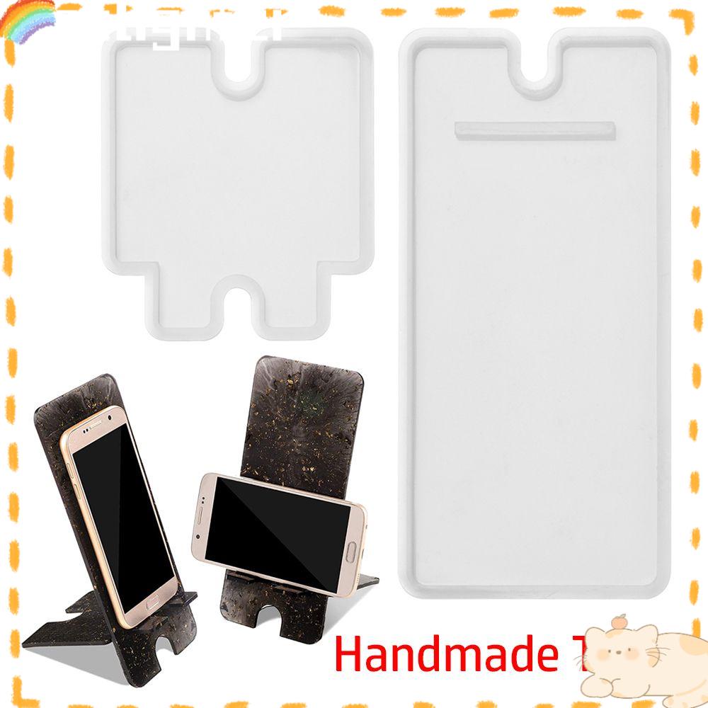 Solighter Cetakan Stand Ponsel Alat Peraga Membuat Hadiah Handmade Tools DIY Resin Silicone Mold