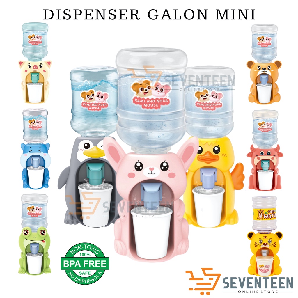 SEVENTEEN MAINAN ANAK DISPENSER AIR GALON MINI KARAKTER LUCU DISPENSER MINI KECIL PORTABLE DISPENSER AIR MINUM ANAK DISPENSER GALON PORTABLE