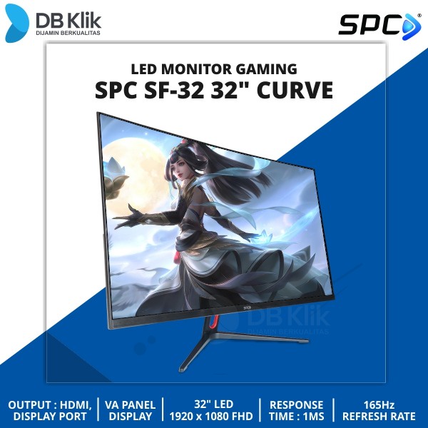 LED Monitor Gaming SPC SF-32 32&quot; 165Hz Curve FHD HDMI DP - SPC SF 32