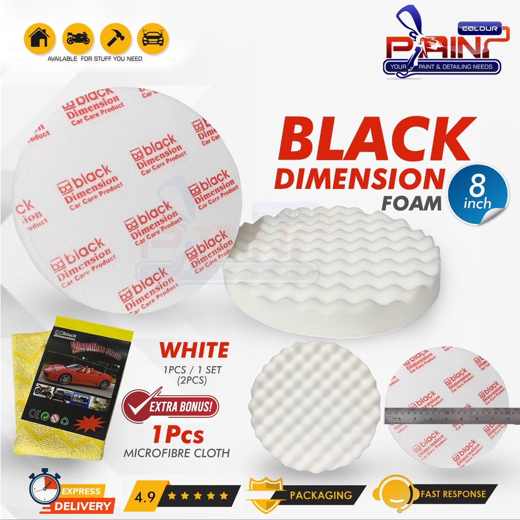 Black Dimension Foam Putih Ukuran 8&quot;