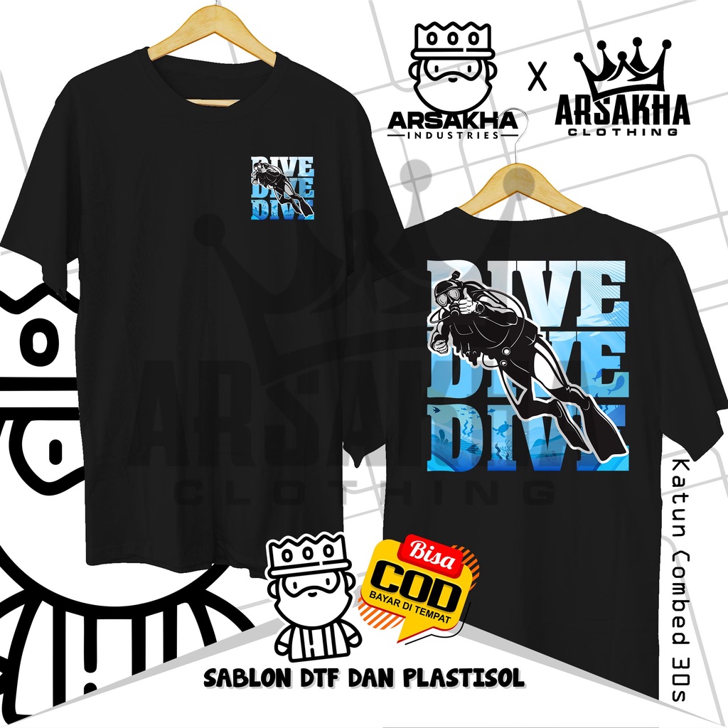 Pria Dive Scuba Diving Terbaru v2 Baju Distro by Arsakha Industries