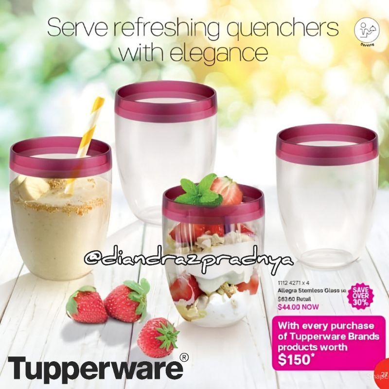 Allegra Stemless Glass Tupperware