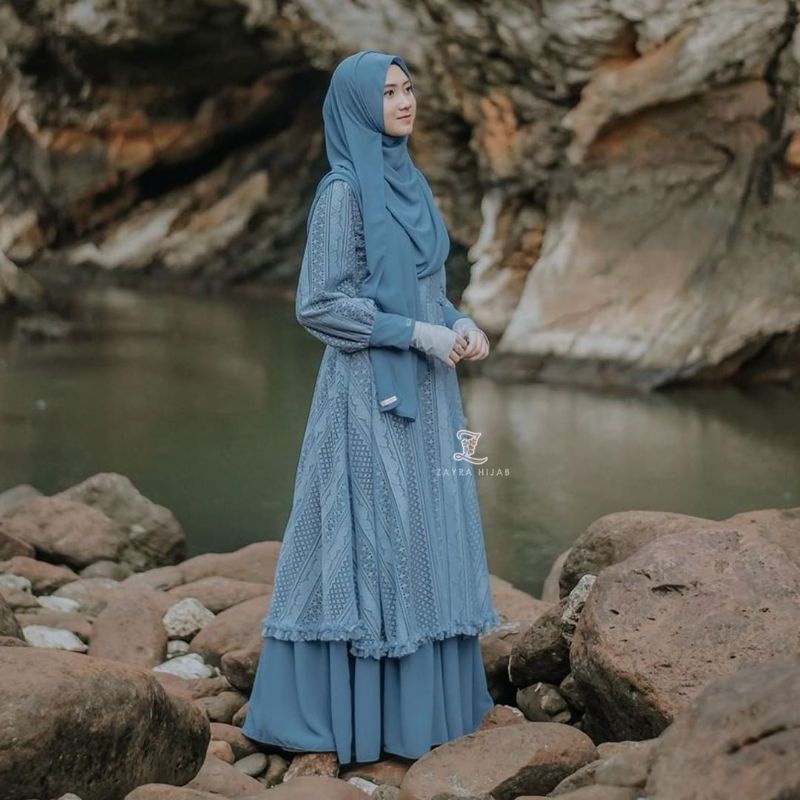 Lovely Dress Original by Zayra Hijab| Dress Brukat|Dress Wisuda|Dress Mewah