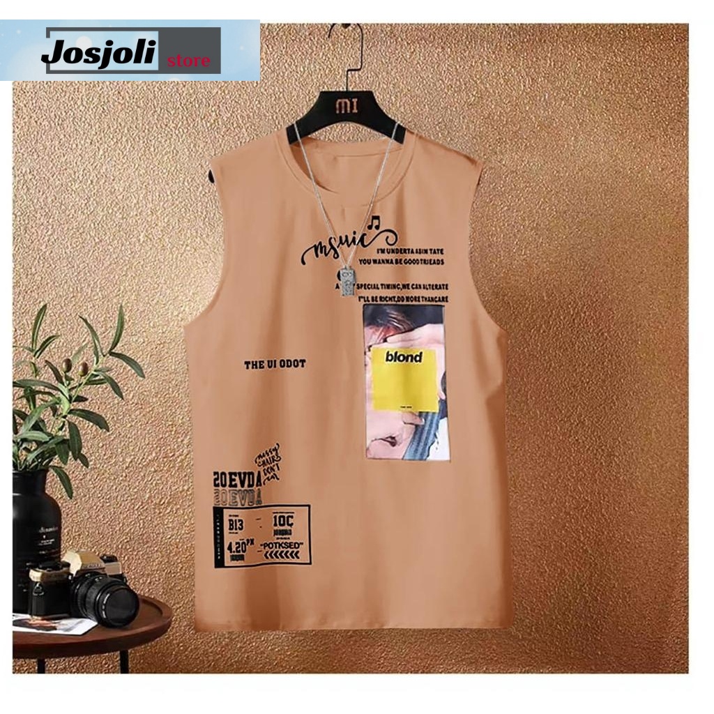 JOSJOLI_STORE/Kaos Singlet Evda/Atasan Pria Dewasa/L XL