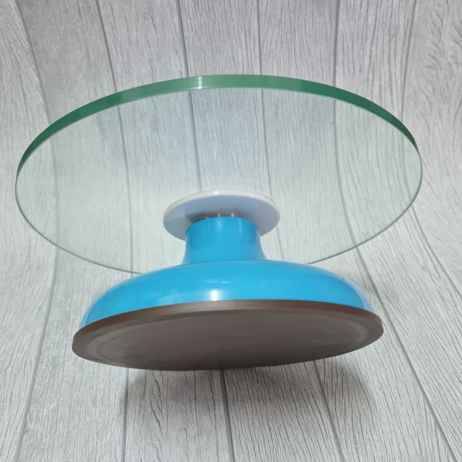 glass cake decorating turntable 25cm / meja putar hias kue dekor 10inch / meja putar kaca