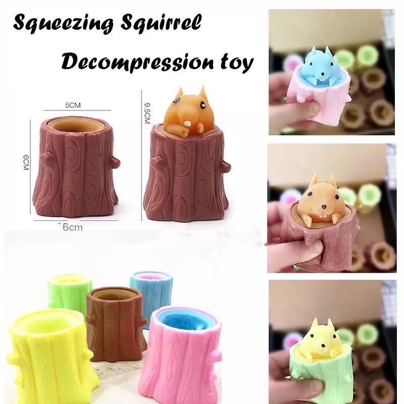 Mainan SQUISHI POP IT Tupai Batang pohon Karet silikon murah Pas buat kado