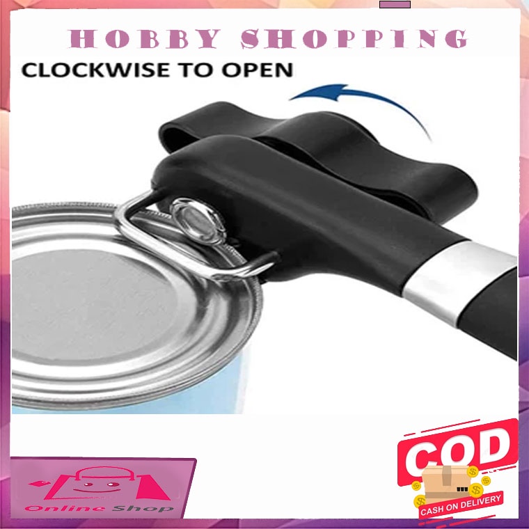 Pembuka Kaleng Can Opener Safety Alat Side Cut Aman Stainless Sealed Susu Makanan Tutup