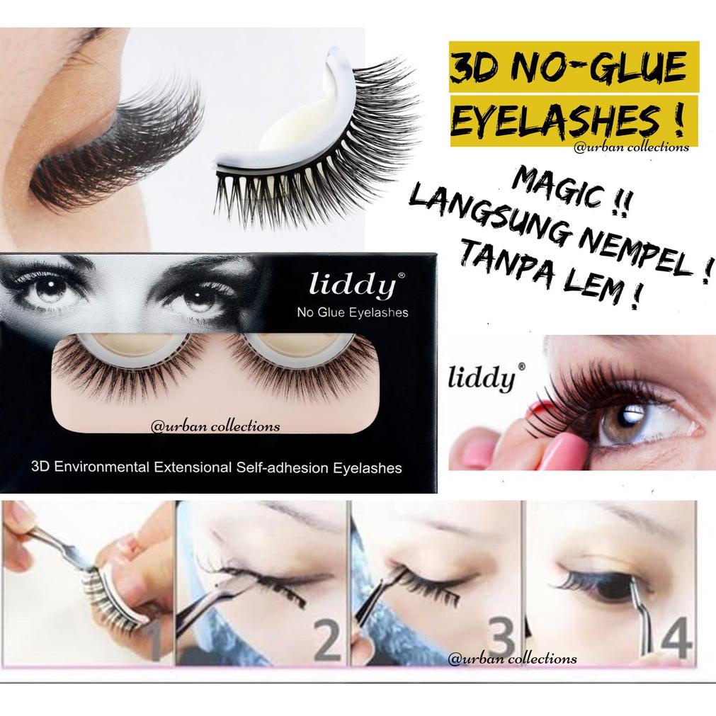 [TI070] MAGIC NO GLUE EYELASHES/Bulu Mata Palsu 3D Tanpa Lem Liddy Eyelash Fake Eyelashes Korean Eye