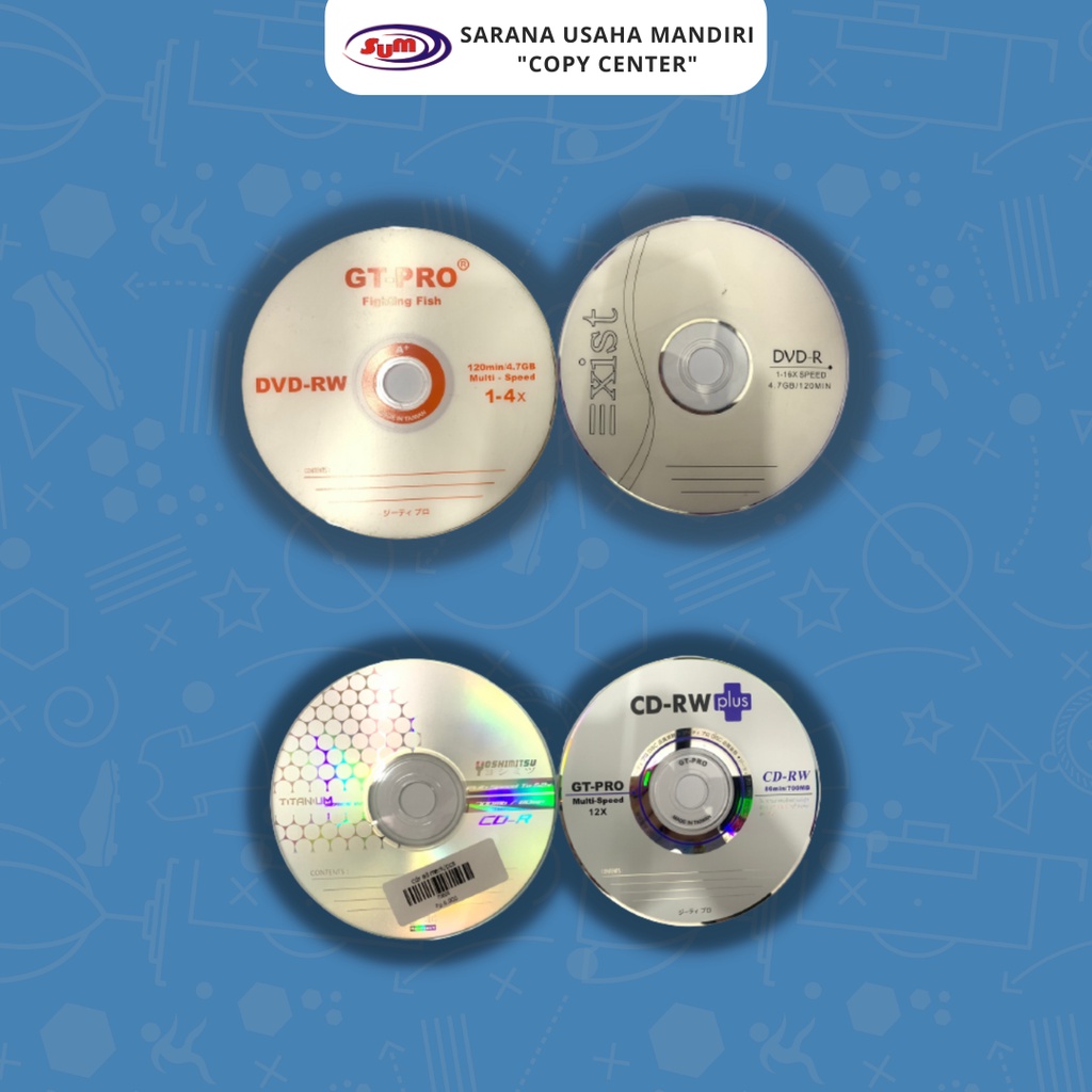 Kaset CD-DVD | CD-R, CD-RW, DVD-R, DVD-RW