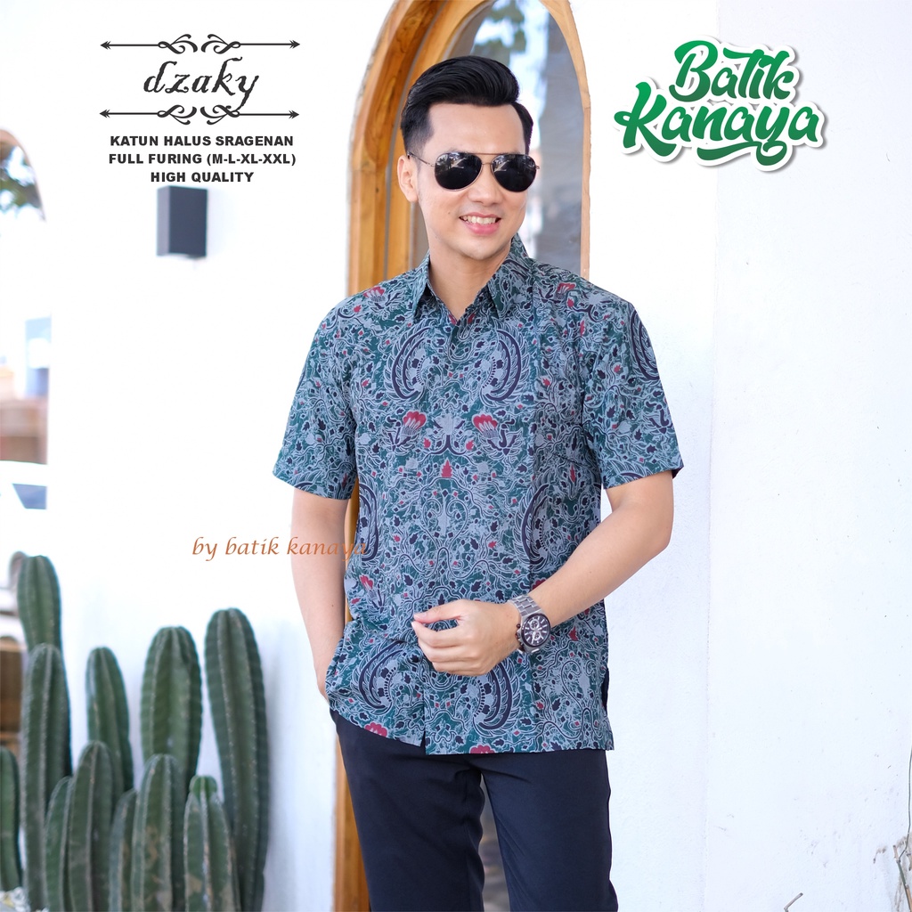 Kanaya Baju Batik Pria Lengan Pendek Full Furing DZAKY