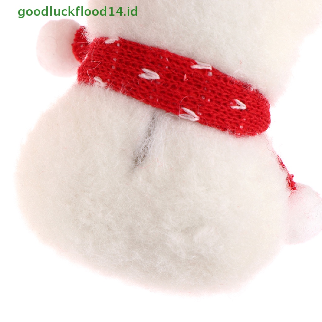 [GOOGFOUR] 2pcs/lot Kartun Mewah Natal Snowman Patch Lucu Kepala Kelinci DIY Aksesoris Isi Kapas Handmade Plush Decorations [TOP]