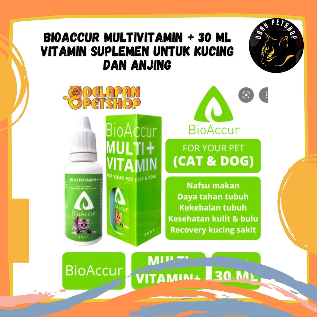 BioAccur Multivitamin + 30 ml Vitamin Suplemen untuk Kucing dan Anjing