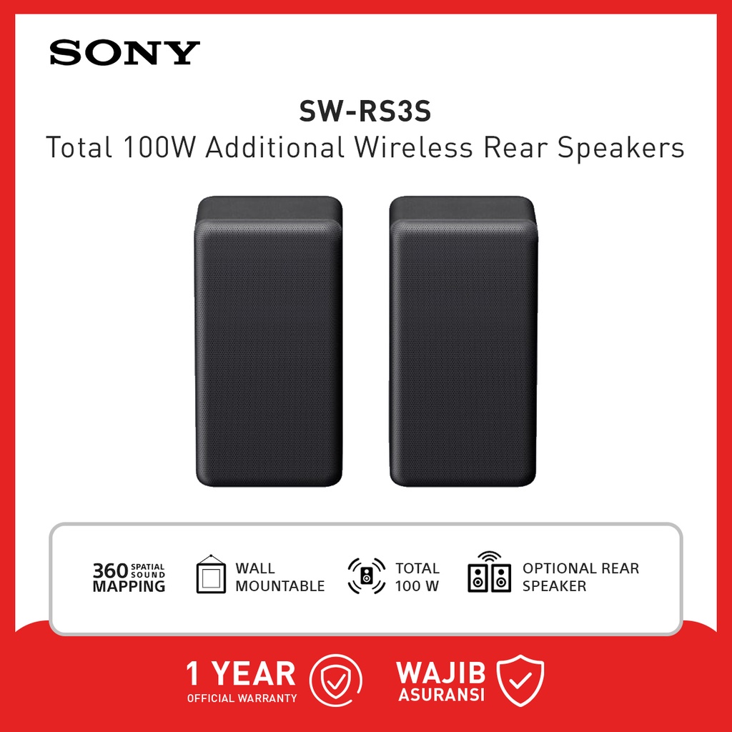 Sony Speaker SA-RS3S Wireless Rear