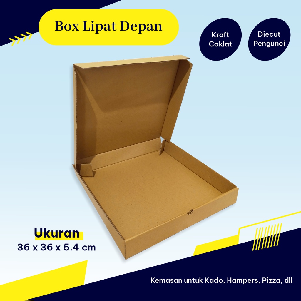 

Kardus/Box DC LD 36 x 36 x 5,4 cm - Boxpizza/Boxbaju/Boxhampers/Customdesain/Customukuran