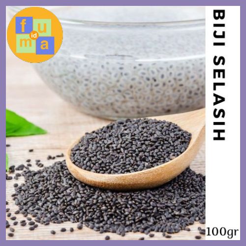 Biji Selasih 100gr / Basil Seed / Biji Selasih Besar &amp; Bersih / Rempah