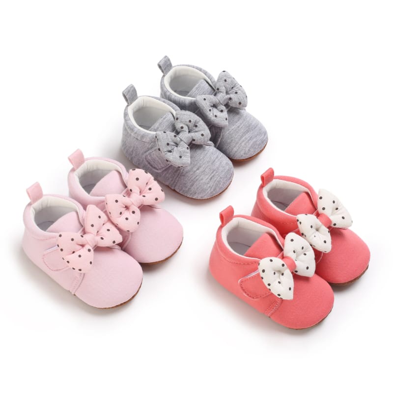 Sepatu Bayi Perempuan Pita Polkadot Prewalker Flat 0-14 Bulan