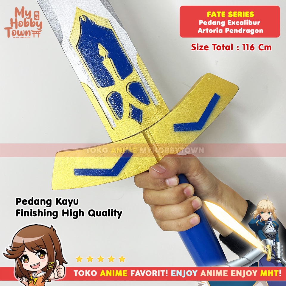 Replika Pedang Kayu Fate Series Excalibur Saber Arthur Pendragon Cosplay Property