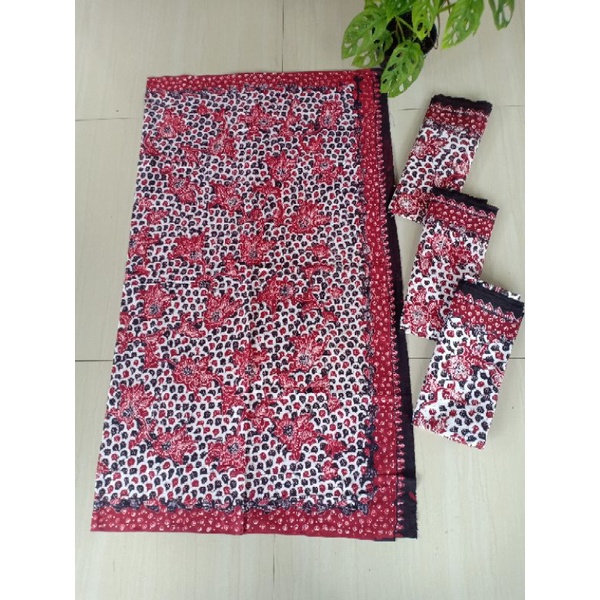 Sarimbit Batik Tulis Lasem motif gunung ringgit hitam merah