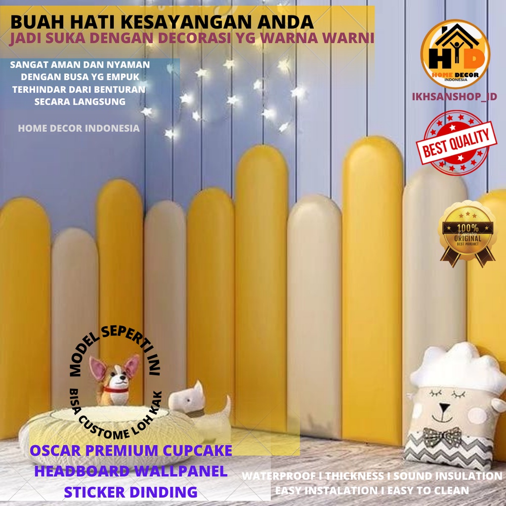OSCAR PREMIUM CUPCAKE HEADBOARD Wallpannel Sticker DInding Tempel
