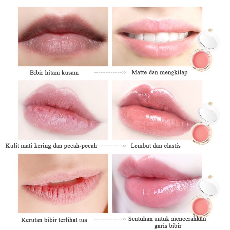 Serum bibir Masker bibir untuk bibir hitam 10g Perbaikan pelembab bibir kering dan pecah-pecah masker perawatan bibir memudarkan kerutan bibir