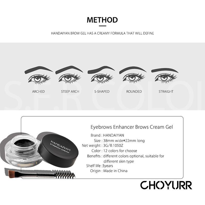 【COD】Eyebrow Cream + Eyebrow Pensil Double Head Brush Eyebrow Gel Alis Warna Waterproof Non-Smudge Alis Kosmetik Mata-CH