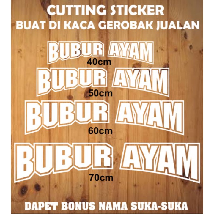 stiker cutting sticker bubur ayam buat digerobak jualan