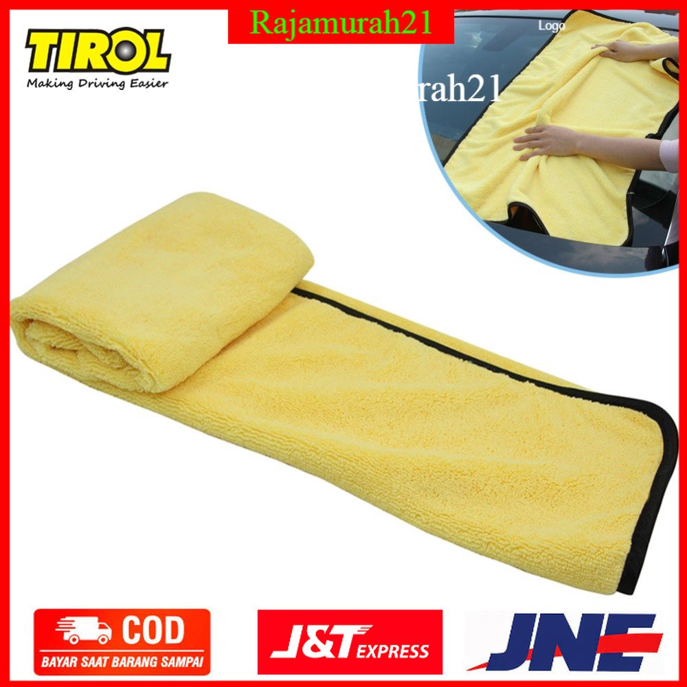 Tirol Handuk Microfiber Lap Pengering Mobil XL 92 x 56 cm - Yellow - H1RS01YL