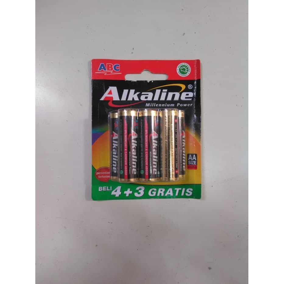 Baterai ABC Alkaline AA isi 7 = 4+3