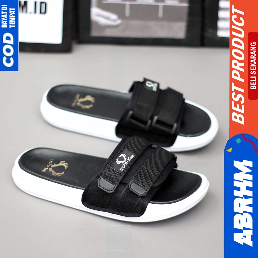 Sandal Slide Pria Distro Slop Sendal Selop Ringan Abraham ZORO