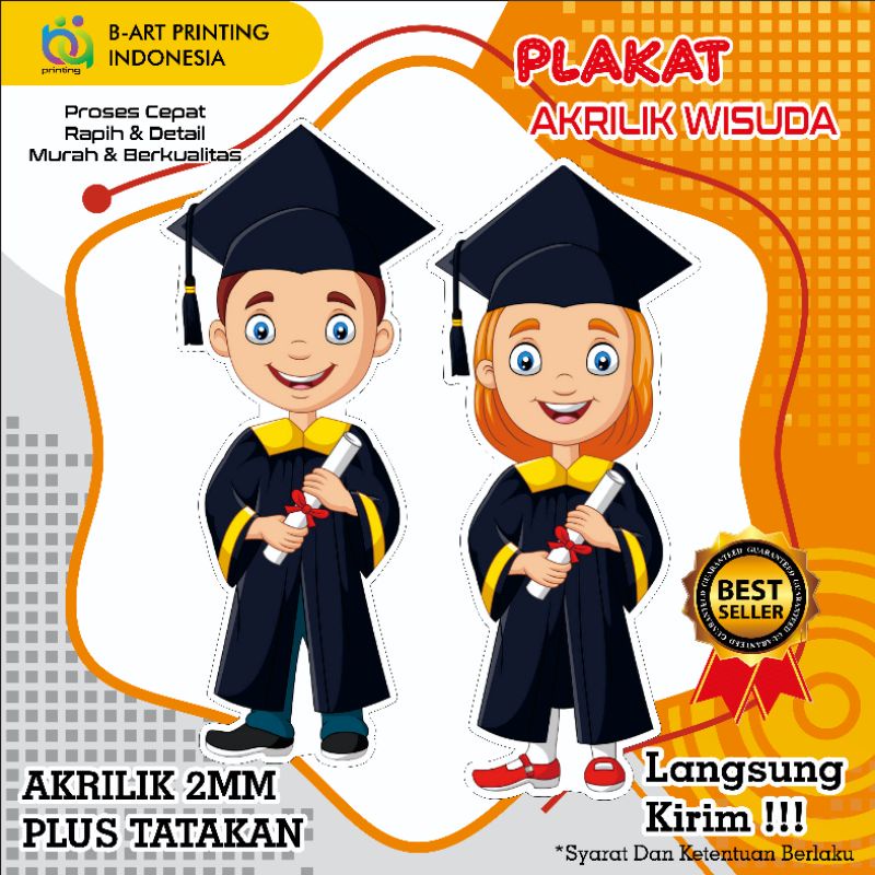 PLAKAT WISUDA TK/PAUD/SD/SMP AKRILIK 2MM SOUVENIR KENANG KENANGAN PIALA