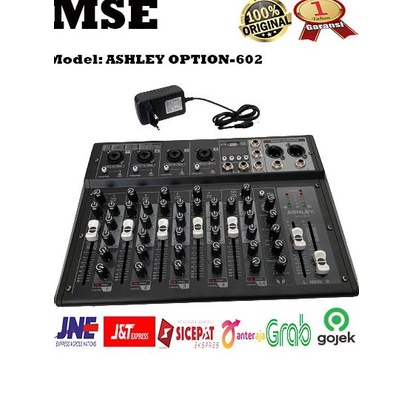 MIXER 6 CHANNEL ASHLEY OPTION-602 OPTION 602 ORIGINAL GARANSI 1 TAHUN