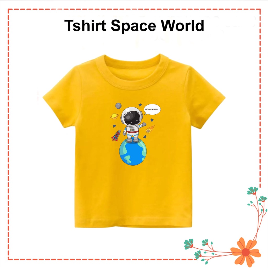 PVJ - Kaos Anak Karakter Astronot Space World Laki-laki dan Perempuan