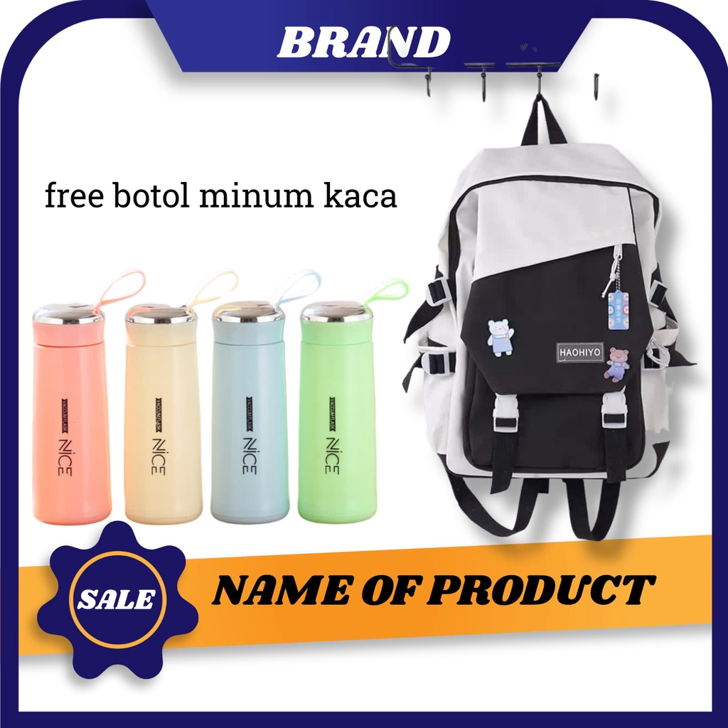 Tas Sekolah Anak Perempuan SD SMP SMA Ransel Kerja ORIGINAL Tas Sekolah Anak Laki-Laki Free Botol Minum Kaca