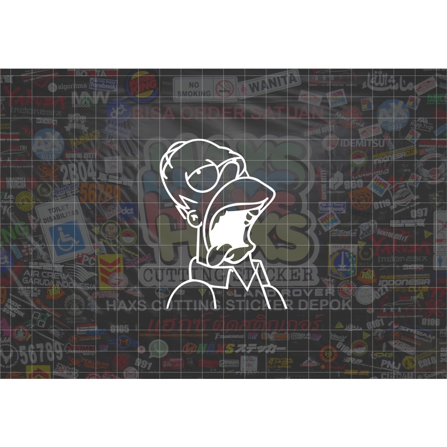 Cutting Sticker Simpson Ukuran 8 Cm Untuk Motor Mobil