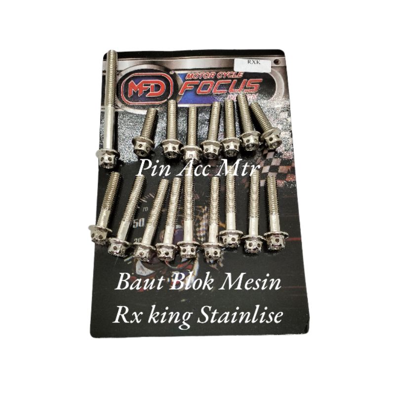 BAUT BLOK MESIN MOTOR RX KING 1SET ISI 17/BAUT PROBOLT BLOK MOTOR RX KING ISI 1SET