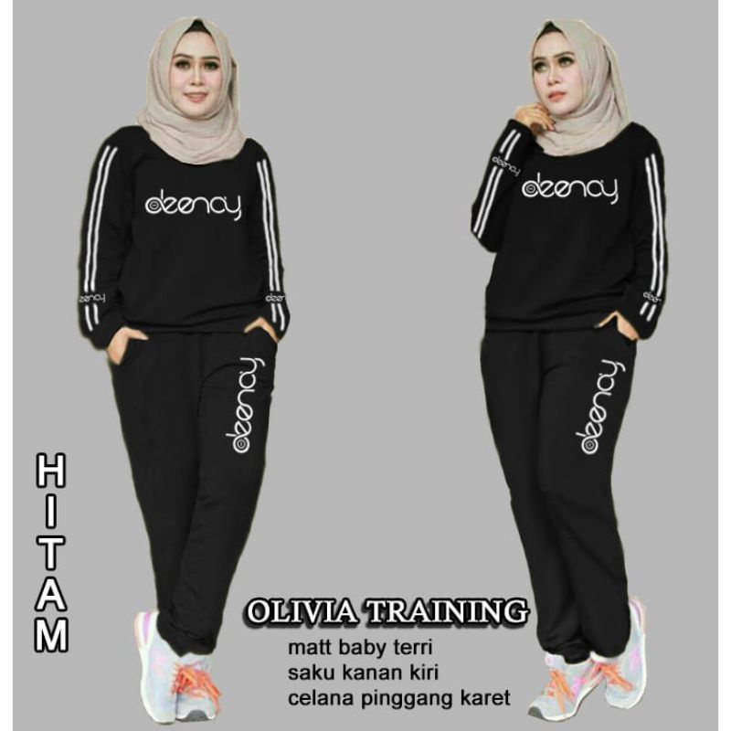 Olivia Training xl wanita Setelan bahan adem