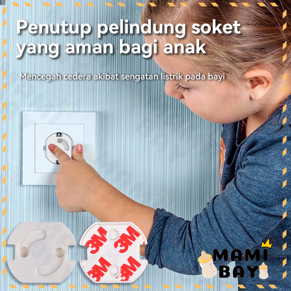 Mamibayi Penutup Colokan Listrik 3M Tutup Stop Kontak Dinding Dari Anak Bayi