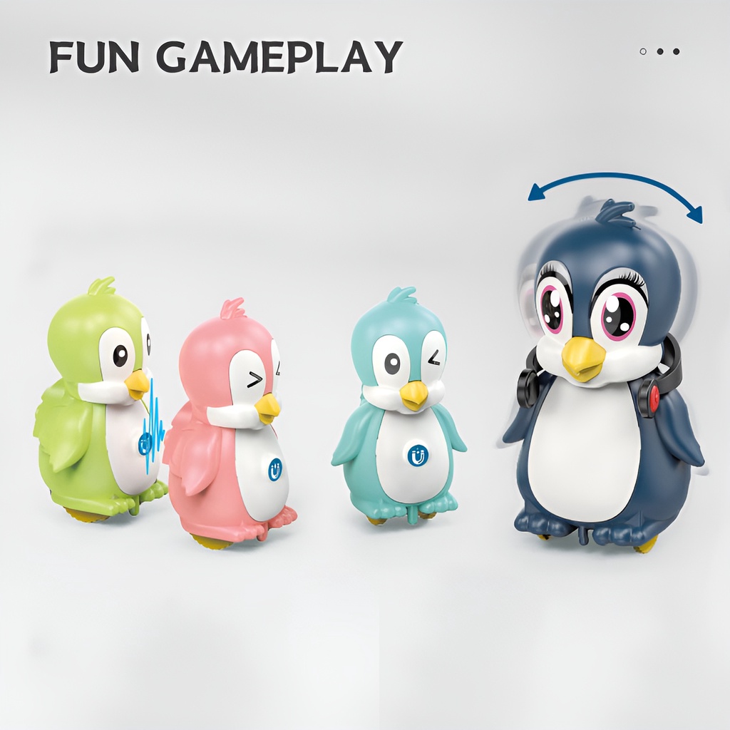 Penguin 4pcs | Musuk Magnet Dan Berjalan | Mainan Anak 1-2-3 Tahun Mainan Edukasi | Hadiah Ulang Tahun Anak Perempuan 1 Tahun