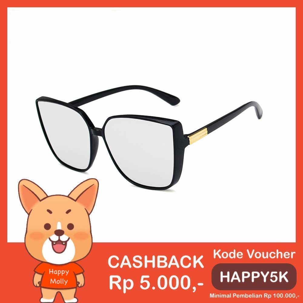 Kacamata UV400 [ Silver ] Anti Radiasi - Sunglasses Wanita Korea - HM8146