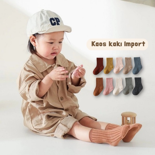 Kaos kaki anak  strip polos ala korea import usia 0-1 tahun
