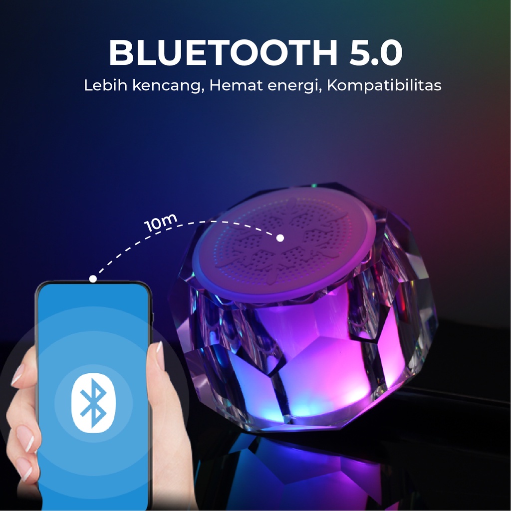 Jual KISONLI - Speaker Bluetooth Crystal LP-F1 Subwoofer 3W Super Bass  Battery 700 mAh With RGB Light | Shopee Indonesia