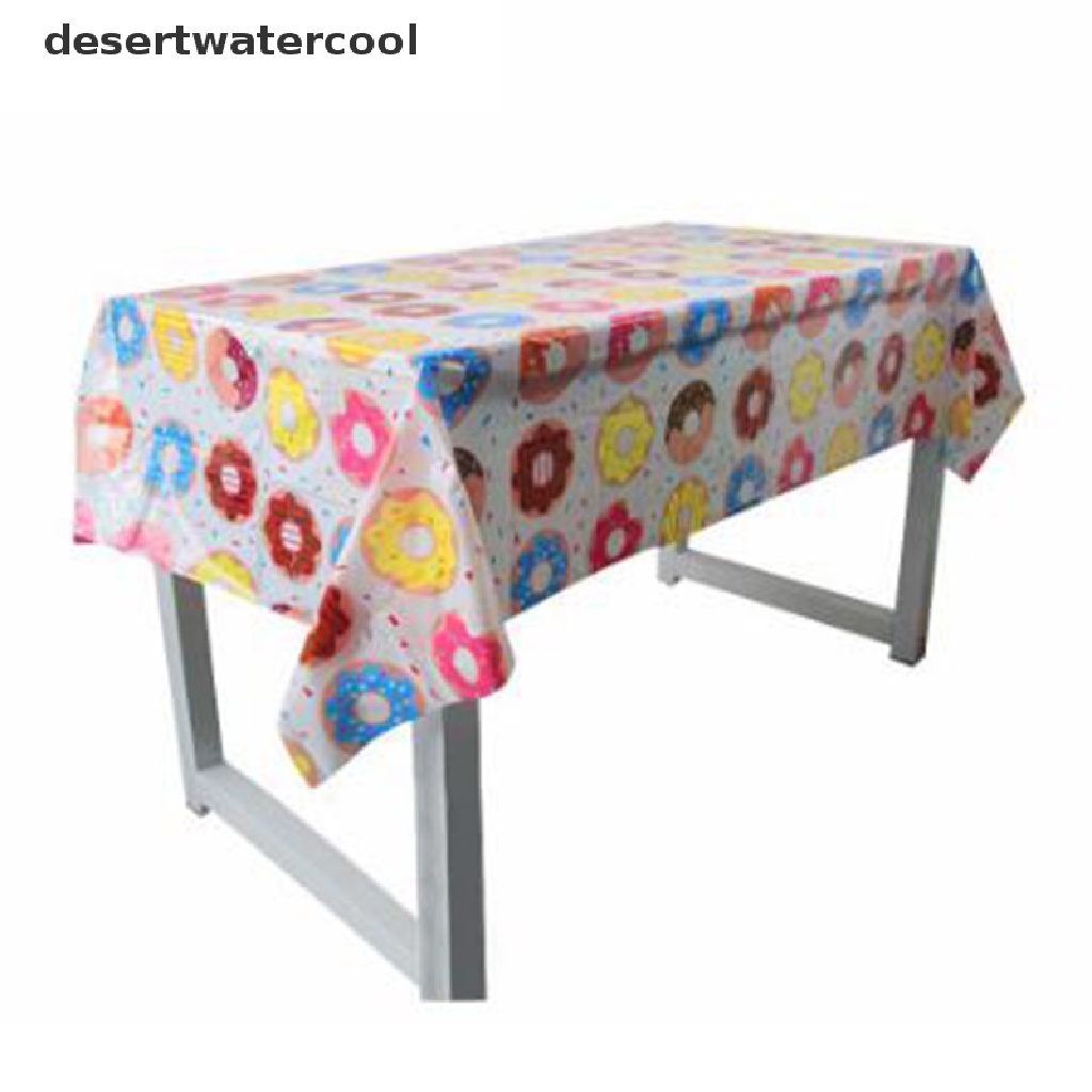 Deid Taplak Meja Perjamuan Plastik Donut Time110 x180cm Dekorasi Pesta Ulang Tahun Ke 1 Martijn