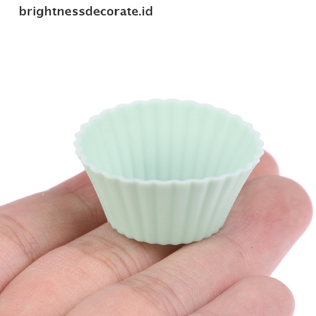 [Birth] 10pcs Cetakan Kue Silikon Bentuk Bulat Muffin Cup Mini Cake Cup Alat Dapur [ID]