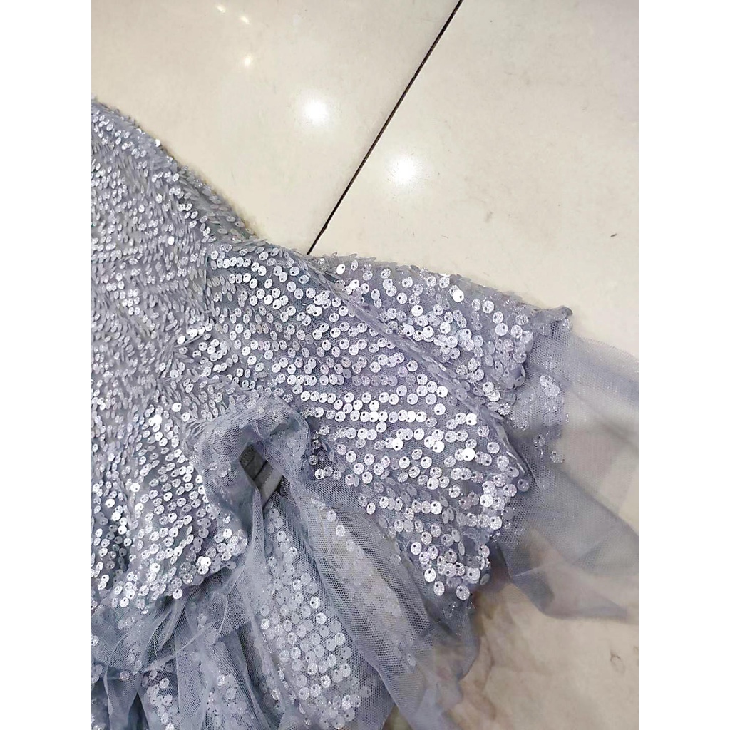 WALTER SEQUIN PARTY DRESS V-NECK FISHTAIL LONGDRESS