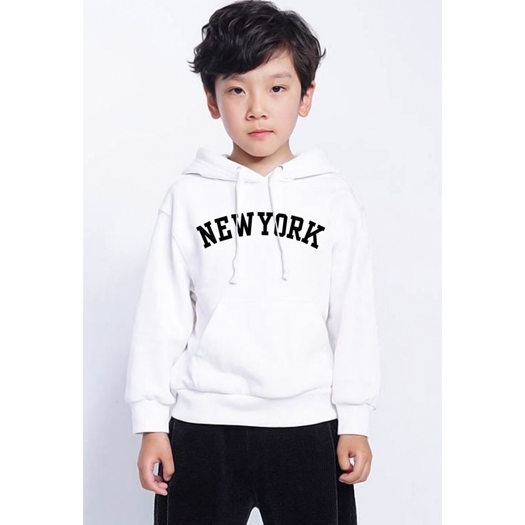 Jumper Hoodie Anak NEWYORK II Jaket Hoodie Anak Viral II Sweater Hoodie Kids Sz M - XL ( Laki Laki &amp; Peremepuan )