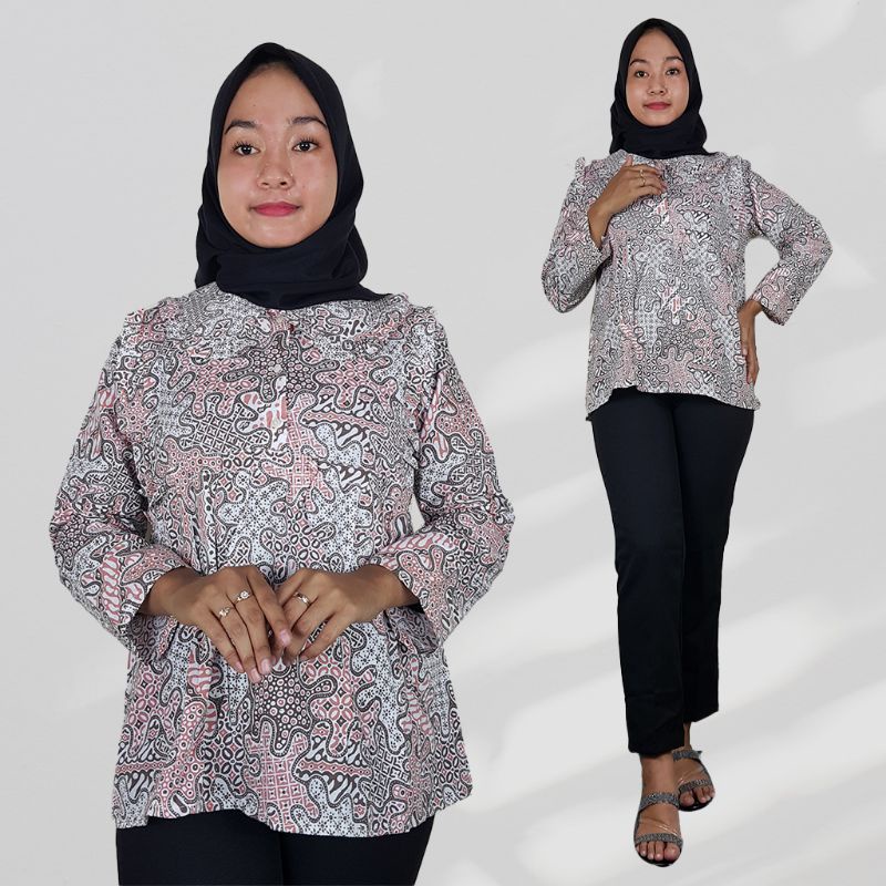 Blus Batik Soft Kerah Rempel - Naira Batik